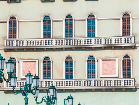 Beautiful architecture building with window and wall exterior in italy styleの写真素材