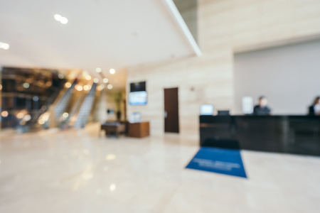 Abstract blur and defocused hotel lobby interior for backgroundの写真素材