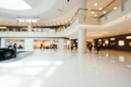 Abstract blur and defocused luxury shopping mall interior in department store for backgroundの写真素材