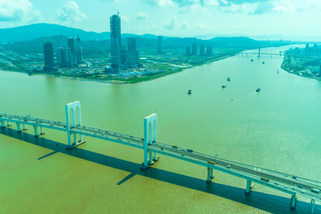 Beautiful architecture building cityscape in macau cityの写真素材