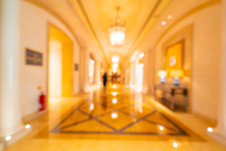 Abstract blur and defocused hotel lobby interior for backgroundの写真素材