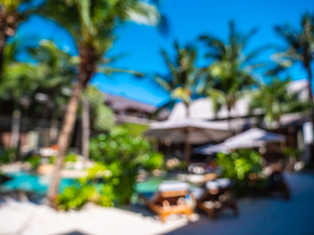 Abstract blur and defocused hotel and resort background for travel and vacationの写真素材