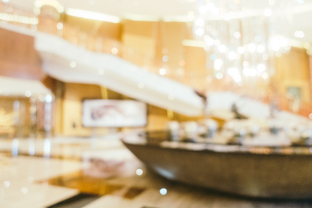 Abstract blur and defocused hotel lobby lounge interior for backgroundの写真素材