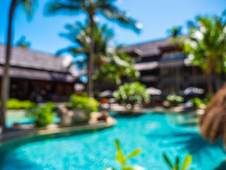 Abstract blur and defocused hotel and resort background for travel and vacationの写真素材