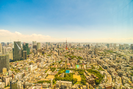 Beautiful architecture building cityscape of tokyo japanのeditorial素材