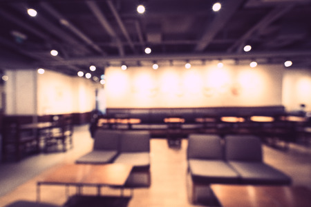 Abstract blur and defocused restaurant and coffee shop cafe interior for backgroundの写真素材