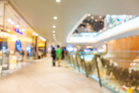 Abstract blur and defocus beautiful luxury shopping mall and retail of department store interior for backgroundの写真素材