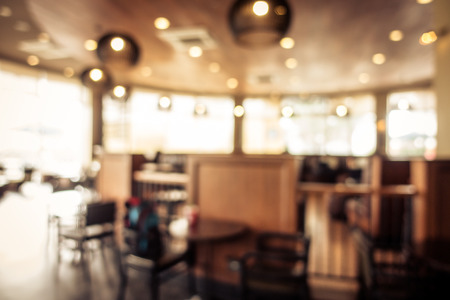 Abstract blur coffee shop cafe interiorの写真素材