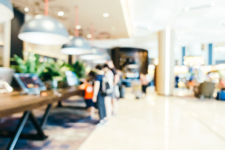 Abstract blur and defocused hotel and lobby interiorの写真素材