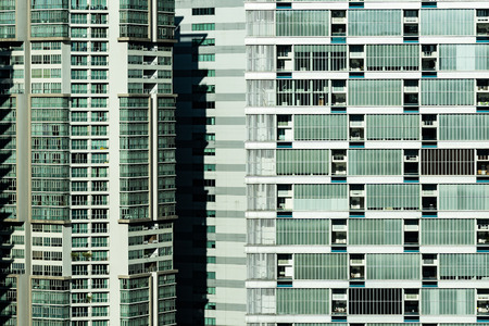 Beautiful architecture building exterior window pattern for backgroundの写真素材