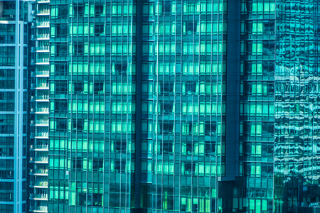 Beautiful architecture building exterior window pattern for backgroundの写真素材