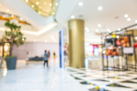 Abstract blur and defocus beautiful luxury shopping mall and retail of department store interior for backgroundの写真素材