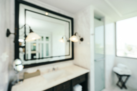 Abstract blur and defocused bathroom interior decoration for backgroundの写真素材