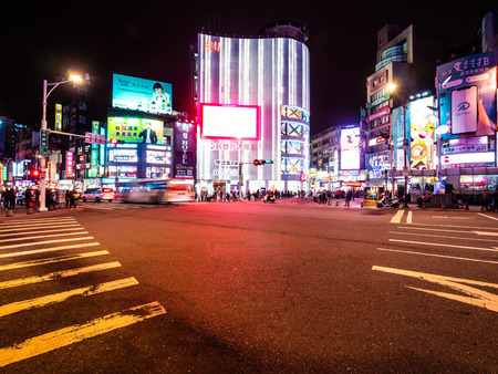 Taipei, Taiwan - November 27 2018 : Ximending street market is the popular district in taiwanのeditorial素材