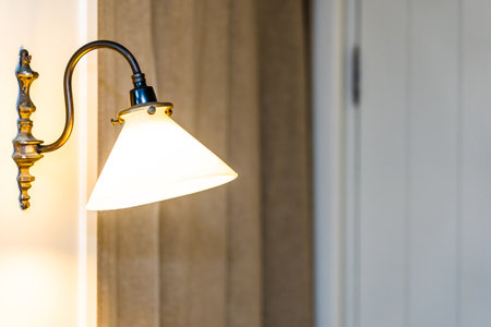 Light lamp on wall decoration interior of roomの写真素材