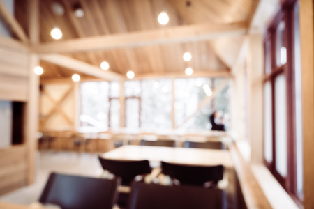 Abstract blur and defocused coffee shop cafe and restaurant interior for background