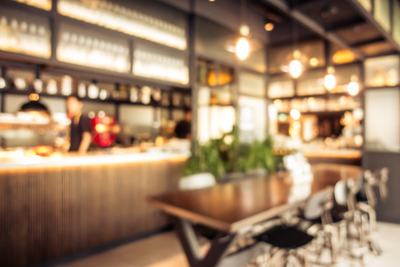 Abstract blur coffee shop cafe interior for backgroundの写真素材