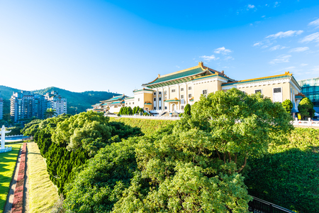 Beautiful architecture building exterior of landmark of taipei national palace museum for travel in taiwanのeditorial素材