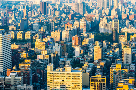 Beautiful architecture building exterior textures in taipei city in Taiwanのeditorial素材