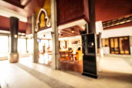 Abstract blur and defocused hotel and lobby interior for backgroundの写真素材