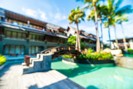 Abstract blur beautiful hotel and resort background for travel and vacationの写真素材