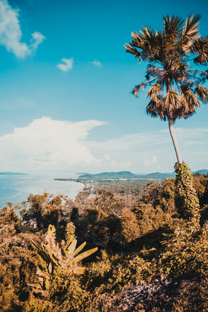 View point matsee with sea and mountain in chumphon province Thailandの写真素材