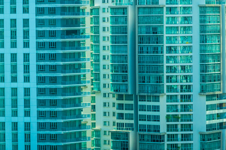 Beautiful architecture building exterior window pattern for backgroundの写真素材