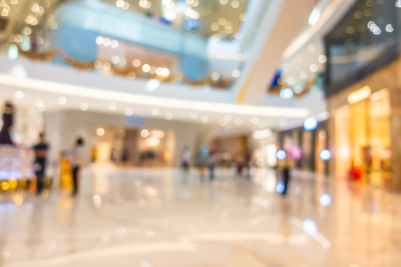 Abstract blur and defocus beautiful luxury shopping mall and retail of department store interior for backgroundの写真素材
