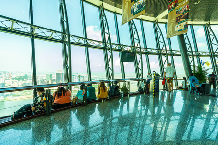 China, Macau - September 6 2018 - Interior of macau tower observationのeditorial素材