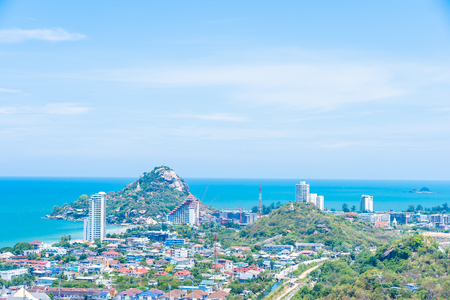 Beautiful outdoor landscape and cityscape of hua hin city in Thailandのeditorial素材