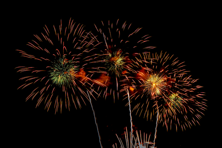 Colorful Firework display background at night for celebration anniversaryの写真素材