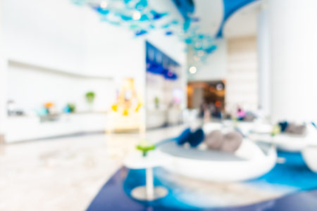 Abstract blur and defocused hotel and lobby interior for backgroundの写真素材
