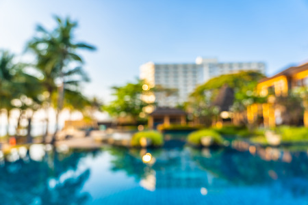 Abstract blur and defocused resort and hotel for leisure travel and vacation background conceptの写真素材