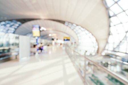 abstract blur and defocused airport terminal interiorの写真素材