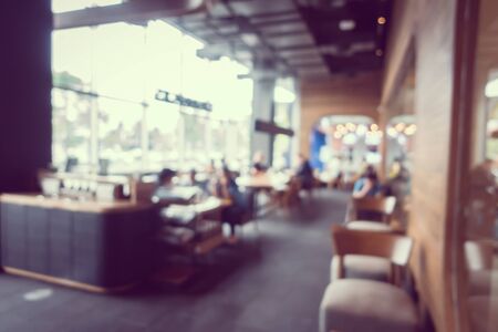 Abstract blur and defocus coffee shop cafe and restaurant interior