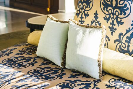 Pillow on sofa decoration in living room interior area