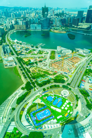 Beautiful architecture building cityscape in macau cityのeditorial素材