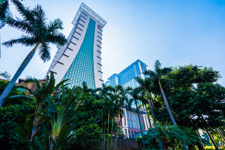 China, Macau - September 11 2018 - Beautiful luxury exterior architecture building of hotel resort...