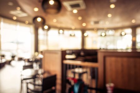 Abstract blur coffee shop cafe interior for backgroundの写真素材