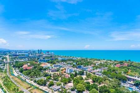Beautiful outdoor landscape and cityscape of hua hin city in Thailandの写真素材