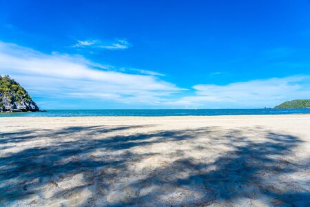 Beautiful outdoor tropical nature landscape of sea ocean and beach in pranburi Thailandの写真素材