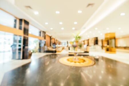 Abstract blur and defocused hotel and lobby interior for backgroundの写真素材