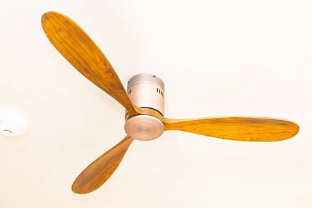 Ceiling fan on the top of room decoration interiorの写真素材