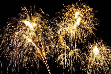 Beautiful firework display on sky at night for celebration in eventの写真素材