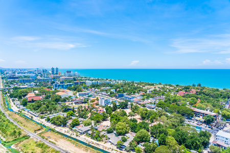 Beautiful outdoor landscape and cityscape of hua hin city in Thailandのeditorial素材