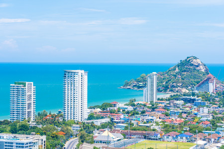 Beautiful outdoor landscape and cityscape of hua hin city in Thailandのeditorial素材