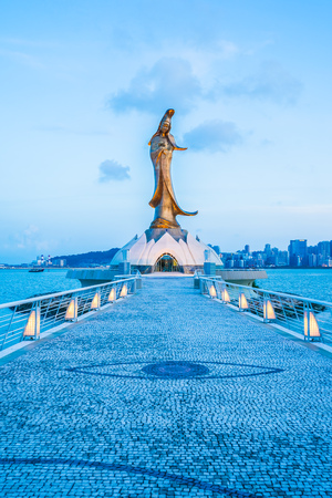 Beautiful Kun iam statue landmark in macau cityのeditorial素材