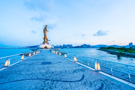 Beautiful Kun iam statue landmark in macau cityのeditorial素材