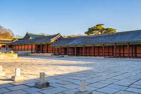 Beautiful architecture building Changdeokgung palace  landmark in Seoul city South Koreaのeditorial素材