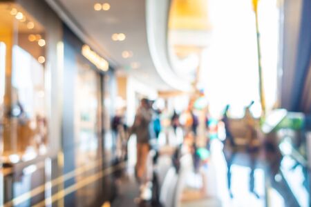 Abstract blur and defocus beautiful luxury shopping mall and retail of department store interior for backgroundの写真素材